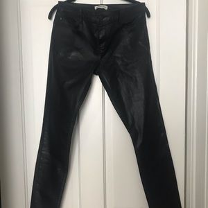 Zara Black Coated Jeans